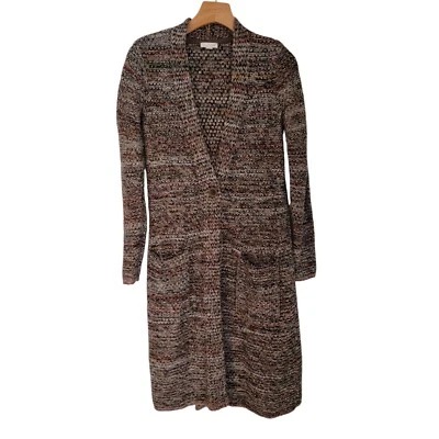 J. Jill Suéter Marrón Tejido Manga Larga Con Botones Largo Cárdigan Abrigo Mujer XS Foto 1 de 4