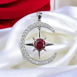 Certified 35 Ct Natural Red Ruby Loose Gemstone Pendant In 925 Silver MG009 - Picture 1 of 7