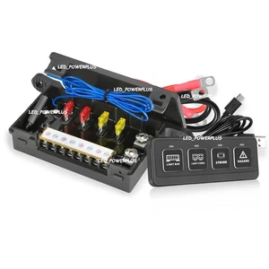 4 Gang Wireless Switch Panel Circuit Control Box For LED Light Bar 12 24V Marine - Picture 1 of 14