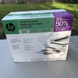 HP DeskJet 4255e Wireless All-in-One Color Printer, Scanner, Copier - White - Picture 1 of 8