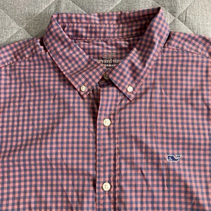 Vineyard Vines Performance Whale Shirt Mens 2XL Classic Fit Pink Gingham Check - Picture 1 of 12