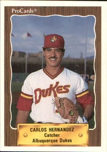 Carlos Hernandez 1990 ProCards #349 RC Albuquerque Dukes *AutographDen* - Picture 1 of 2
