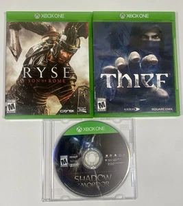 Xbox One Bundle Lot Of 3 Games Shadow Of Mordor, Thief, Ryse Son Of Rome - Picture 1 of 10