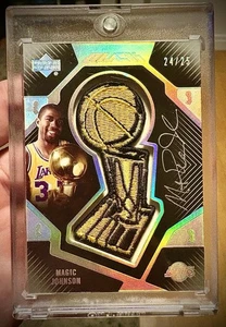 MAGIC JOHNSON 2007 UD BLACK Lakers Championship Trophy Signature Patch Auto /25 - Picture 1 of 2