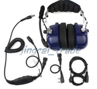 Blue Heavy-duty Noise-reduction Headset for KENWOOD PUXING WOUXUN BAOFENG radio - Image 1 of 4