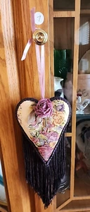 Hanging Victorian Heart Ornament-Pin Cushion Handmade - Picture 1 of 6