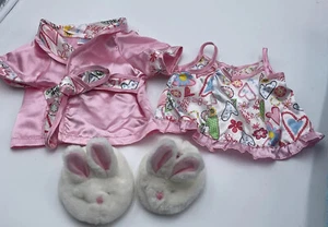 Abito da notte Build a Bear Workshop raso rosa seta, abito da coniglio - Foto 1 di 11
