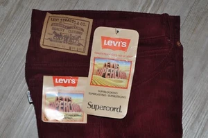 Levi's Vintage Cord-Jeans 631 Original 80er 80's New bordeaux 26/36 - Foto 1 di 4