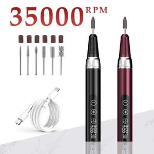 Máquina perforadora de uñas eléctrica inalámbrica de 35000 rpm para uñas de gel de manicura - Imagen 1 de 11