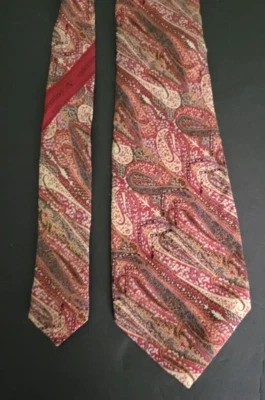 Corbata de seda Valentino Cravatte cachemira de colección hecha en Italia 60" borgoña tostado óxido Foto 1 de 2