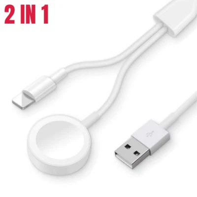 3 in 1 Magnetic Charging USB Cable For Apple Watch Series 3 4 iPhone 14 Charger Foto 1 de 4