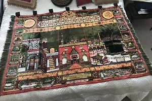 Tapiz de colección terciopelo colgante de pared 68X48 mezquita reparado - Imagen 1 de 11