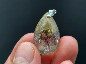 Sea Urchins Flower in Citrine Quartz Crystal Drop pendant E086624 - Picture 1 of 6