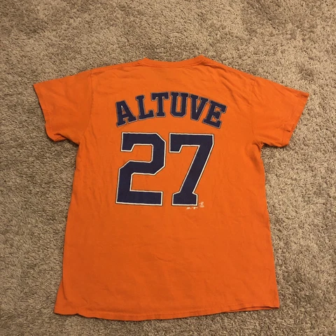 Houston Astros Shirt Adult Medium Orange MLB Baseball Altuve Casual Mens U5 Cover
