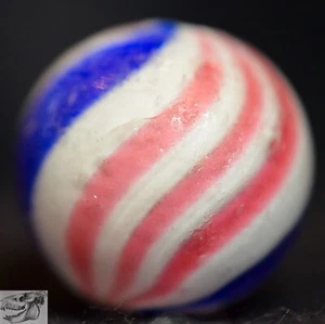 Handmade Peppermint Swirl Marble, Big 25/32 in, Good+, Germany 1860-1920, S1063 - Picture 1 of 7