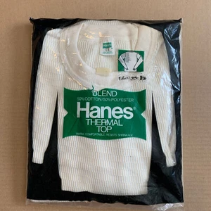 Hanes Mens Top Large 42/44 Winter Knit Thermal Underwear USA New Damaged Package - Picture 1 of 4