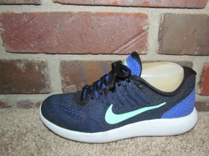 Nike Women's Lunarglide Black Blue Running Shoes Sneakers Size 7 - Picture 1 of 7