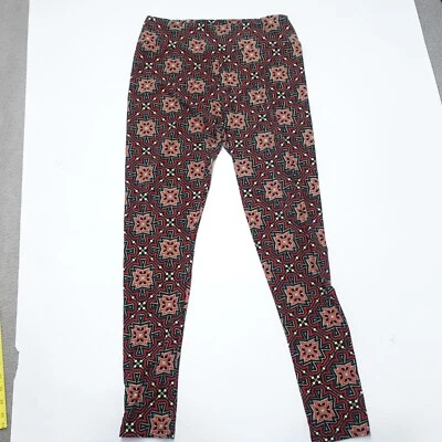 Leggings LuLaRoe altos y curvilíneos para mujer M negros rojos poliéster elásticos Foto 1 de 4
