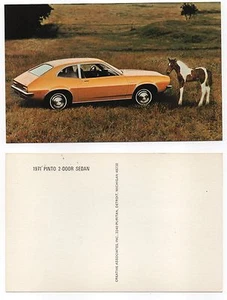 1971 FORD PINTO TWO-DOOR SEDAN Factory Postcard HORSE  - Picture 1 of 1