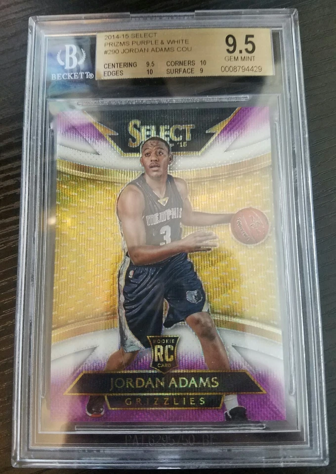 2014-15 Select Purple & White Prizms Jordan Adams ROOKIE RC #290 BGS 9.5 GEM  - Image 1 of 1