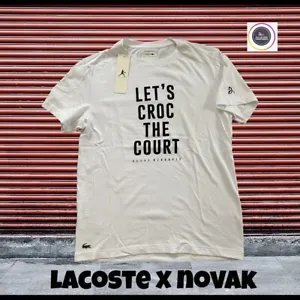 Lacoste Sport Novak Djokovic Men Tshirt White Tee Tennis Lets Croc the Court - L - Picture 1 of 11