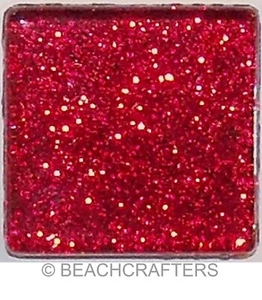Red Glitter Glass Mosaic Tile Pieces - 3/8 inch - 50 Tiles - Mixed Media Crafts - Picture 1 of 1