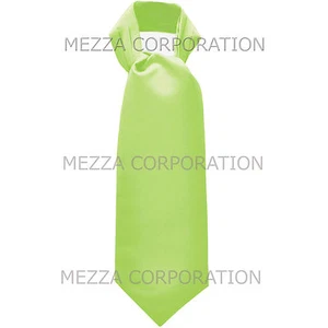 New Vesuvio Napoli Men's Polyester Ascot Cravat Necktie Wedding Solid Lime Green - Picture 1 of 2