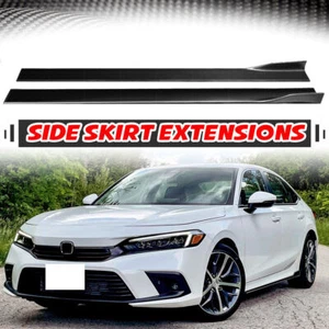 Carbon Fiber Style For 2022 Honda Civic Sedan Hatchback Side Skirt Body Kit - Picture 1 of 13