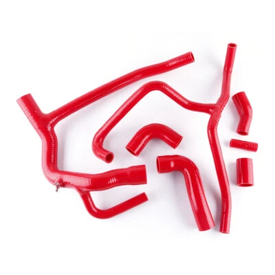 RED RADIATOR SILICONE INTERCOOLER HOSE KIT FITS 99-04 LAND ROVER DISCOVERY 2 TDS - Image 1 of 4