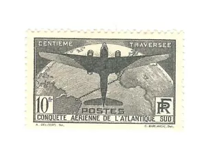 Francia - 1936 - 10 francos - Atlántico Sur - Estampillada sin montar o nunca montada - ¿Ensayo de color? - Fra324 - Imagen 1 de 2