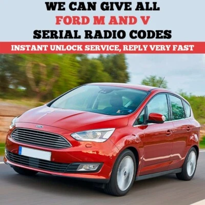 Ford Radio Code Unlock V OR M Code Serial Fiesta Focus Transit Kuga C max S max - Photo 1/3
