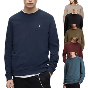 ALL SAINTS Reven Mens Sweatshirts Crew Neck Casual Cotton Pullover Winter Jumper - Picture 1 of 39