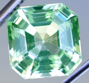 9.70 Ct Natural Green Peridot Emerald Shape VVS Pak Gemstone AGL Certified - Picture 1 of 8