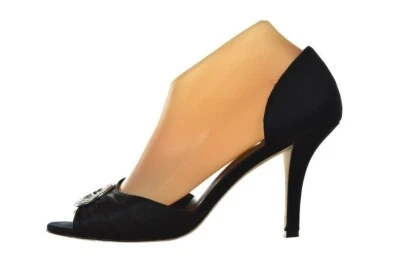 Pelle Moda Womens Shoes Size 8 M Black Solid Pumps Peep Toe Heels Formal - Image 1 of 4