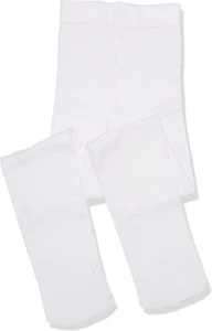 Jefferies Socks Little Girls' Pima Cotton Tights, White, 6-8 Years - Picture 1 of 3