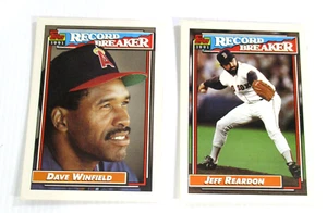 Record Breakers 1991 Baseball Cards x2 #5 #3 Topps 1992 Topps Company - Picture 1 of 6