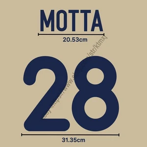 2001/02 Barcelona Away Name Set – Motta #28 Heat Transfer Patch Fan Made - Picture 1 of 2
