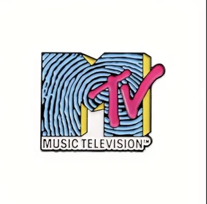 Broche Insignia Prendedor Televisión Música MTV Colorido Recto Azul, Rosa y Amarillo - Imagen 1 de 4