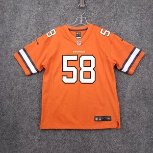 Nike Denver Broncos Jersey Men L Large Orange NFL On Field Stripe Von Miller #58 - Picture 1 of 12
