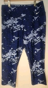 Nike Dri Fit Ten Less Bottles Crop Capri Mid Rise Leggings BluebBlack Gr. L - Bild 1 von 10