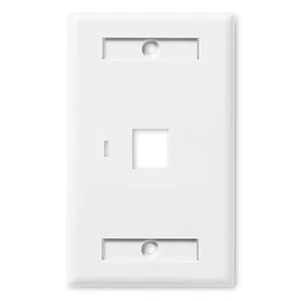 NavePoint Keystone Jack Wall Plate 1-Port, Single Gang, White, 10-Pack - Afbeelding 1 van 4