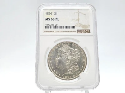 1897 NGC MS 63 PL Morgan Silver Dollar **EXCELLENT STRIKE** 06-001 - Image 1 of 4
