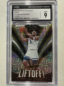 2023-24 Panini Revolution Anthony Edwards #2 Liftoff Levels SP Die Cut CGC 9 - Picture 1 of 5