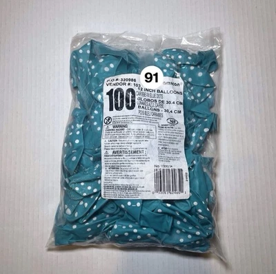 Amscan 12" Globos Caribbean Blue Dots 91 Pack Helio Calidad Foto 1 de 3