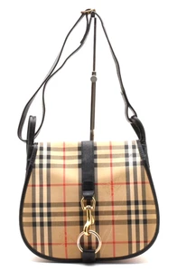 BURBERRY [Rank AB] Shadow Horse Nova Check Shoulder Bag Purse Authentic - Picture 1 of 17