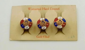 Juego de lote antiguo de colección esmalte de hilo dorado I de M Shriners masónicos Grand Lodge - Imagen 1 de 3