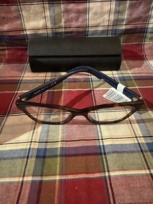 Gafas Prada Auténticas Ojo de Gato Azul Habana Pequeñas VPR03W 2AU-1O1 53-16-140 Foto 1 de 4