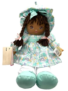 Vintage Sweetie Mine Girl Plush Rag Cloth Doll 20" Brown Hair NEW - Picture 1 of 9