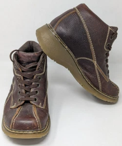 Vintage Y2K Dr Martens Claudia Ankle Boots Brown Leather Chunky Women's Size 7 - Picture 1 of 13