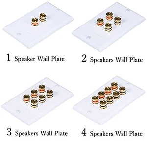 1-Gang Audio Wall Plate w/ Binding Post for Banana Plugs (18-14)Awg Speaker Wire - Picture 1 of 5